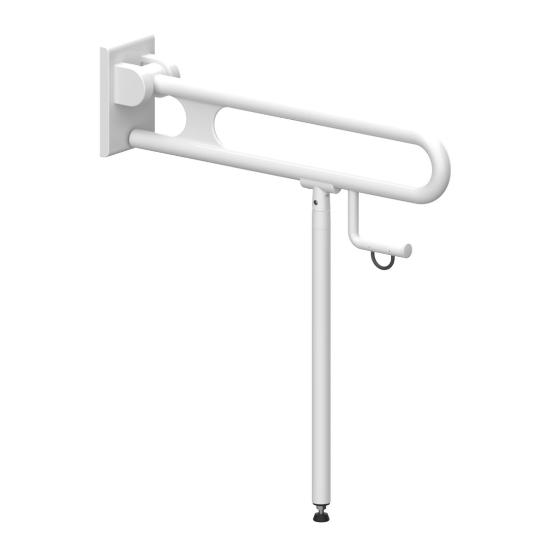 Normbau Stützklappgriff Nylon Care 750mm, 725 mm, Bodenstütze, Papierrollenhalter, weiß