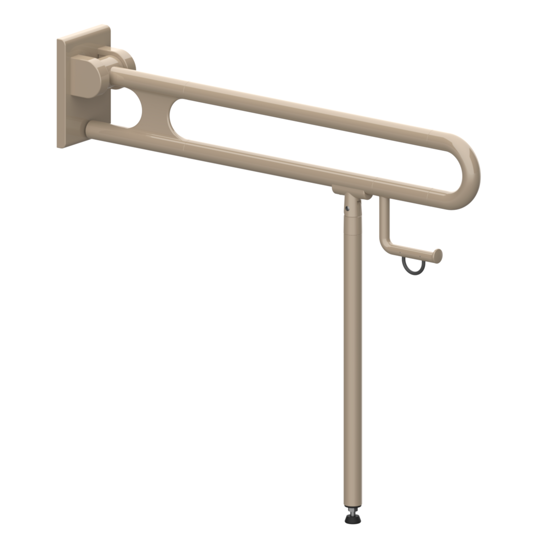Normbau Stützklappgriff Nylon Care 750mm, 900 mm, Bodenstütze, Papierrollenhalter, taupe