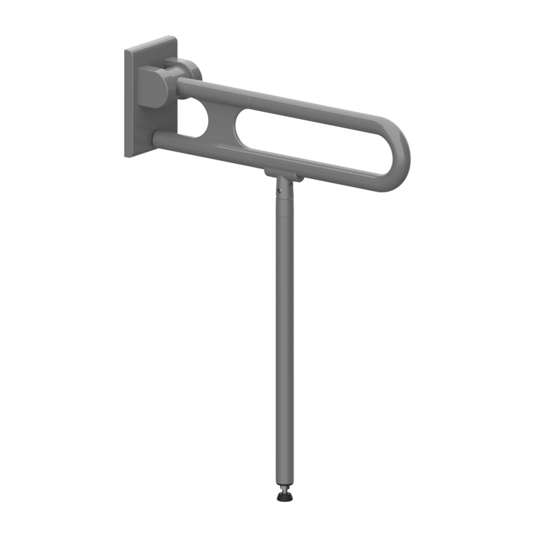Normbau Stützklappgriff Nylon Care 750mm, 600 mm, Antibac, dunkelgrau