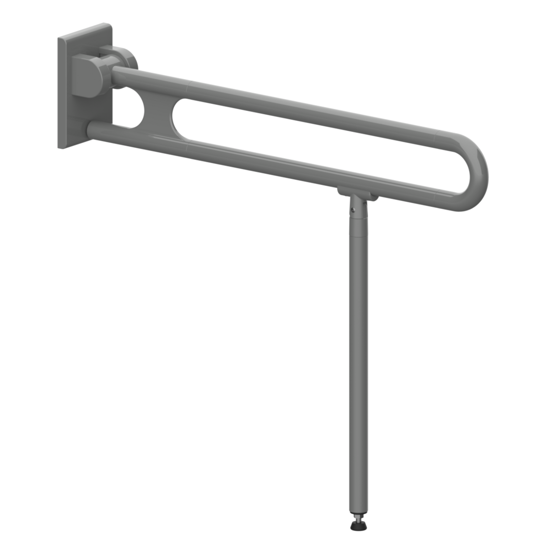 Normbau Stützklappgriff Nylon Care 750mm, 900 mm, Antibac, dunkelgrau