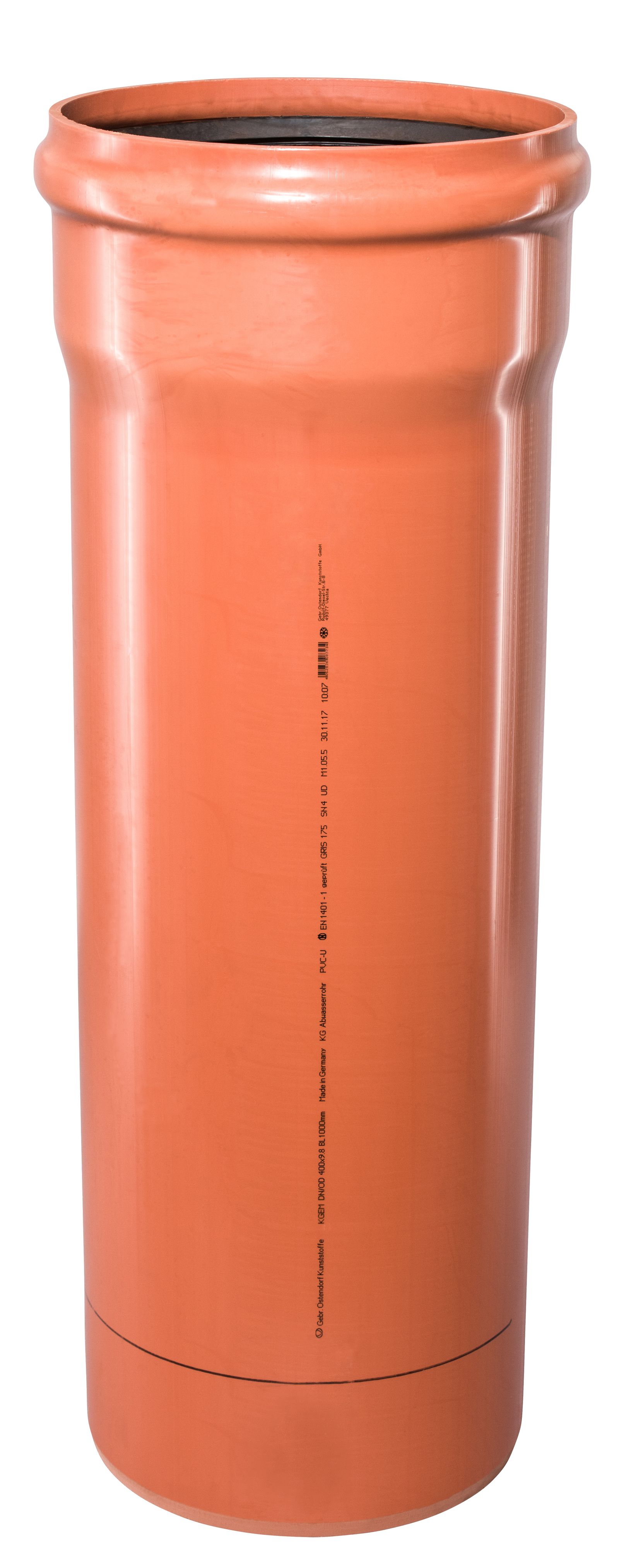 Ostendorf KG Rohr SN 4 EM DN/OD 400 x 9,8 mm, 5000 mm, mit Steckmuffe/Lippendichtung