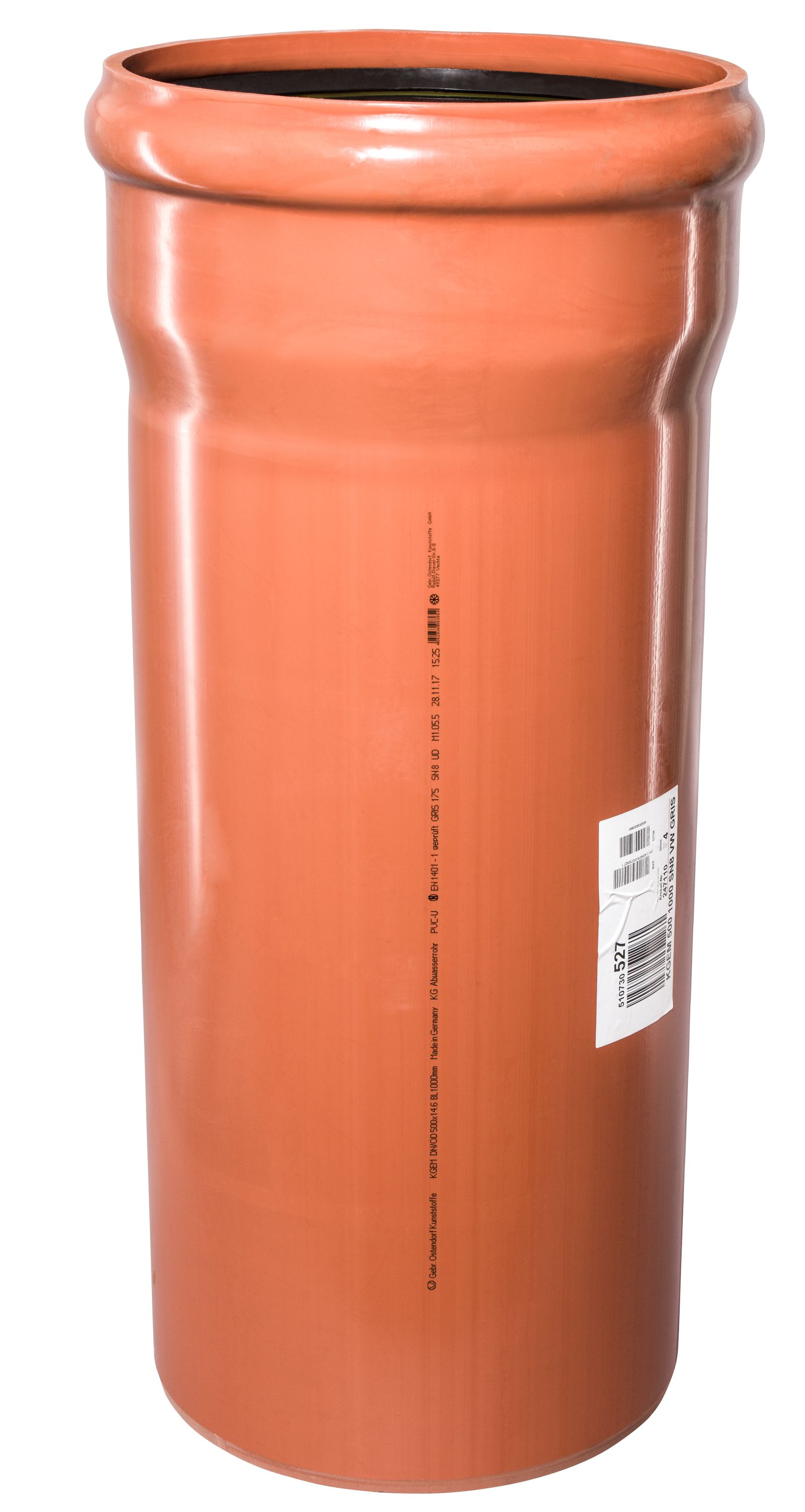 Ostendorf KG Rohr SN 8 EM DN/OD 500, 5000 mm, mit Steckmuffe/Lippendichtung