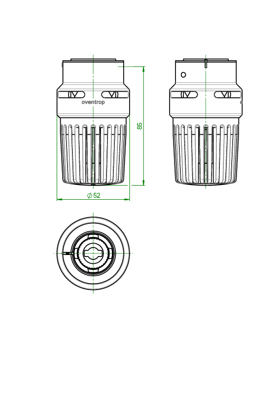 Oventrop Thermostat Uni LHB ohne Nullstellung, 7-28 GradC, mit Flüssig-Fühler, weiß