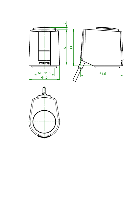 Oventrop Stellantrieb Aktor TST 24 V, Ventilweg-Erkennung, elektrothermisch, stromlos geschlossen