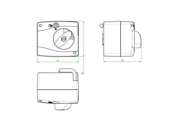 Oventrop Ersatz-Stellmotor für Regumat M3, DN 20/25/32, 230 V (3-Punkt)