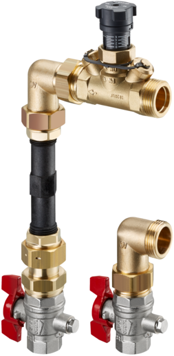 Oventrop Wärmemengenzähler-Anschluss-Set G 3/4 IG, Eck, für Verteiler