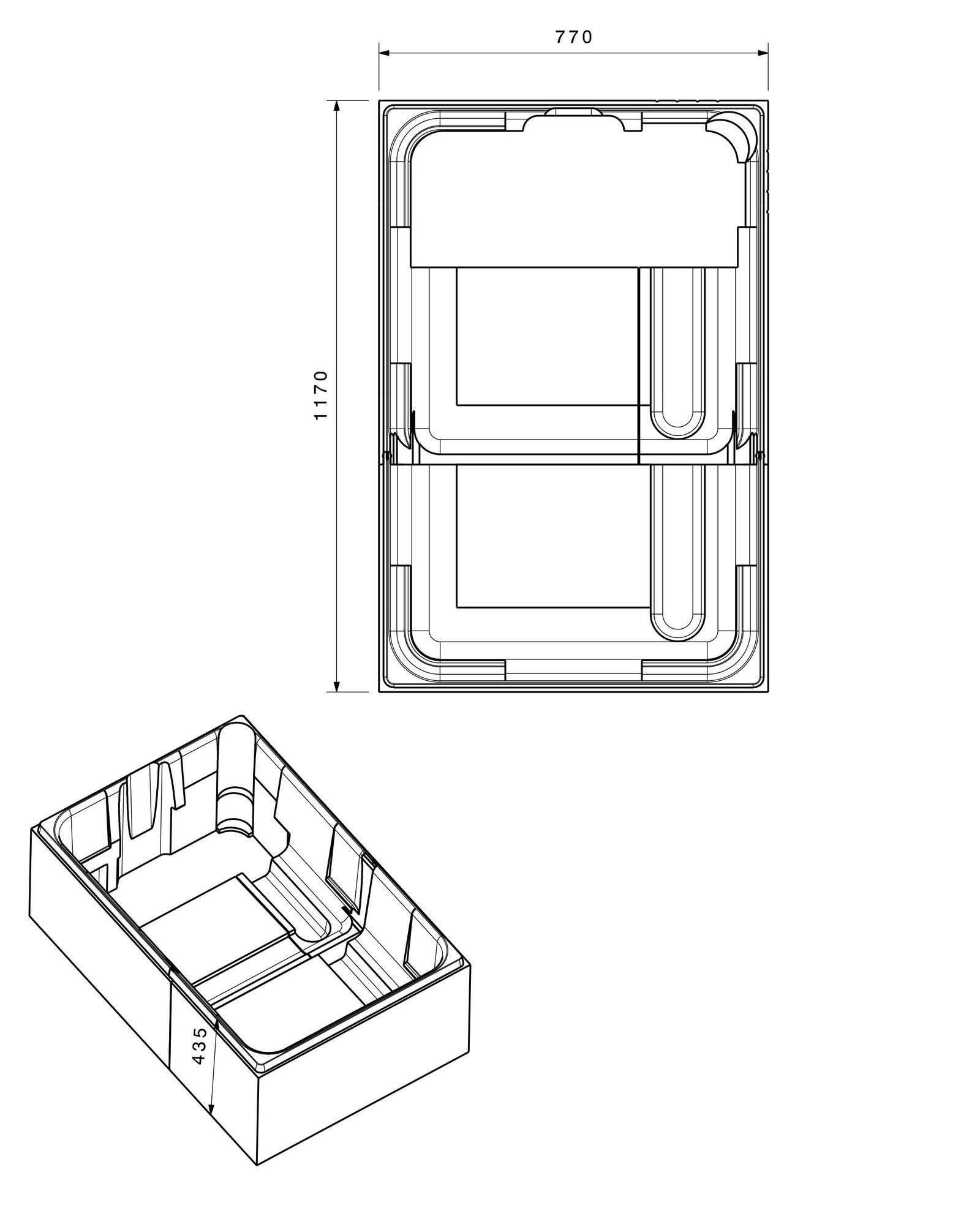 Poresta Duschwannenträger Profi für 1200 x 800 x 280 mm, Höhe 435 mm