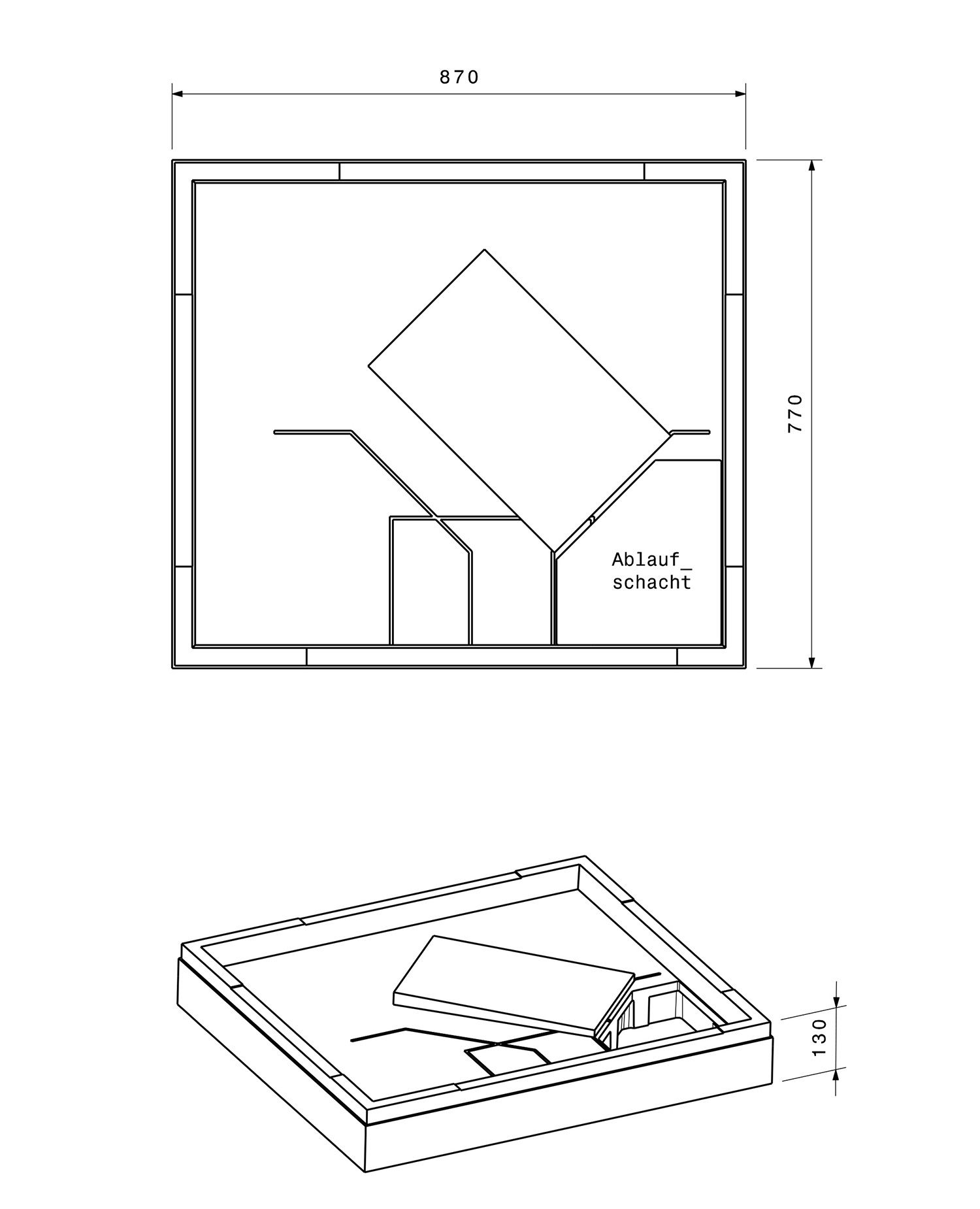 Poresta Duschwannenträger Expert für 900 x 800 x 25 mm, Höhe 130 mm