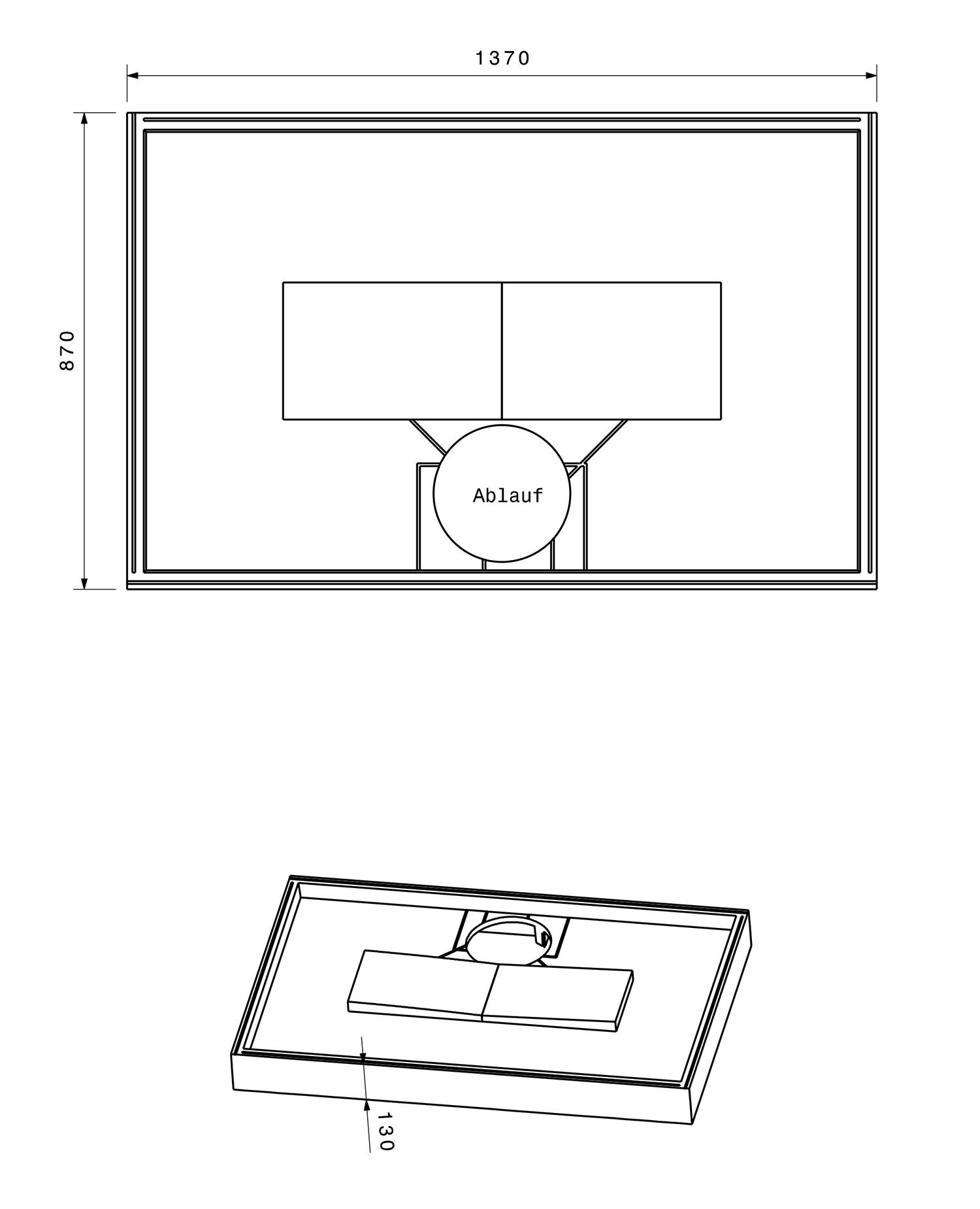 Poresta Duschwannenträger Expert Ultra Flat für 1400 x 900 x 47 mm, Höhe 130 mm