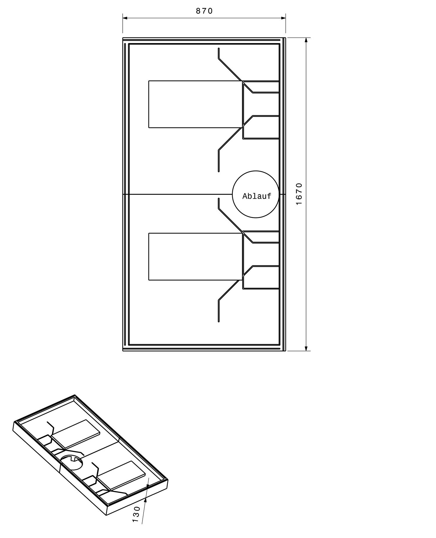 Poresta Duschwannenträger Expert Ultra Flat für 1700 x 900 x 47 mm, Höhe 130 mm