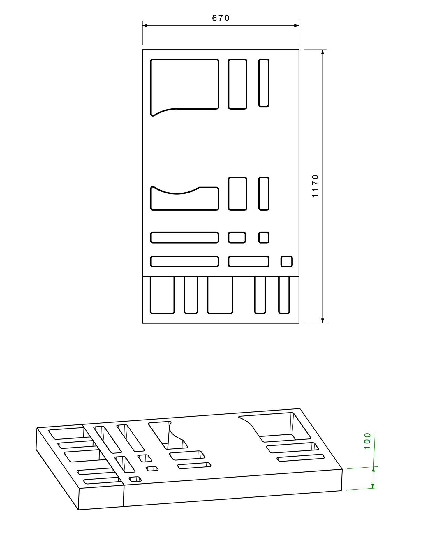 Poresta Duschwannenträger Expert Purano für 1200 x 700 x 40 mm, Höhe 105 mm