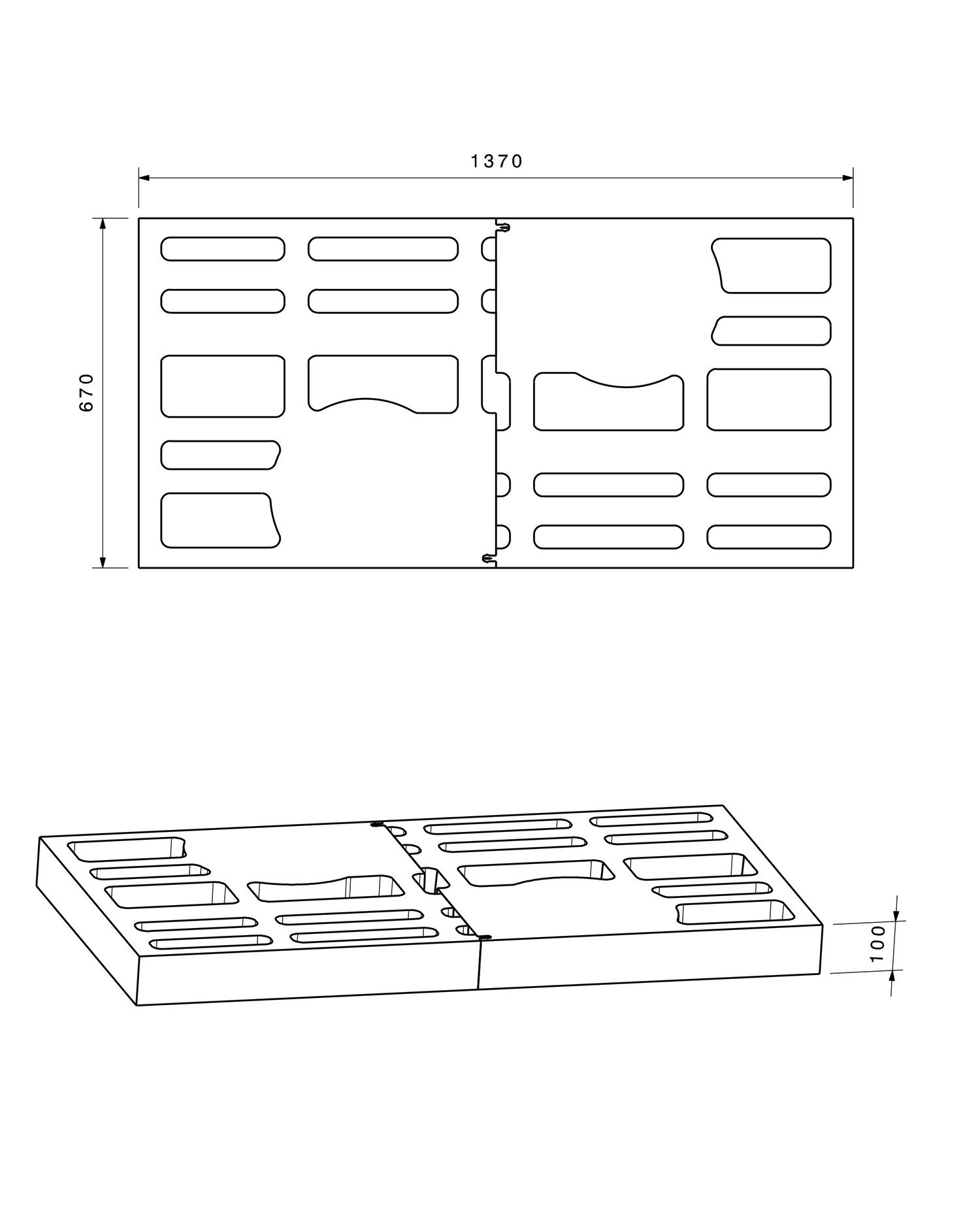 Poresta Duschwannenträger Expert Purano für 1400 x 700 x 40 mm, Höhe 105 mm