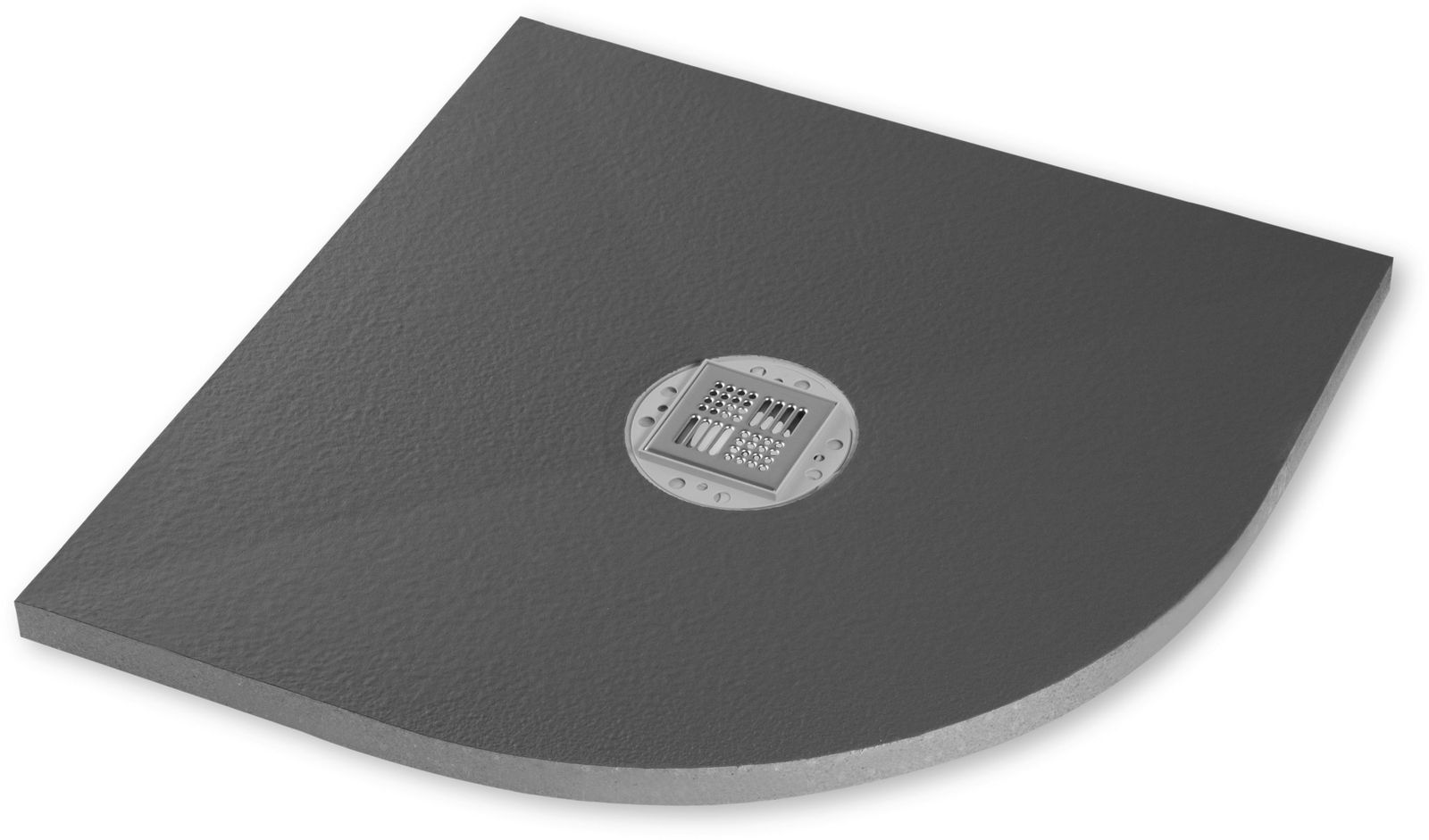 Poresta 1/4-Kreis-Duschfläche BF 95 1000 x 1000 x 35 mm, waagerechter Ablauf, zentriert