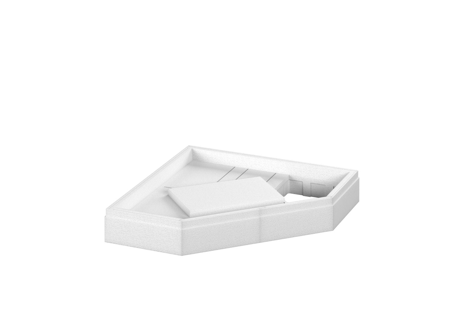 Poresta Duschwannenträger Expert Caro für 900 x 800 x 35 mm, 5-Eck, Höhe 130 mm