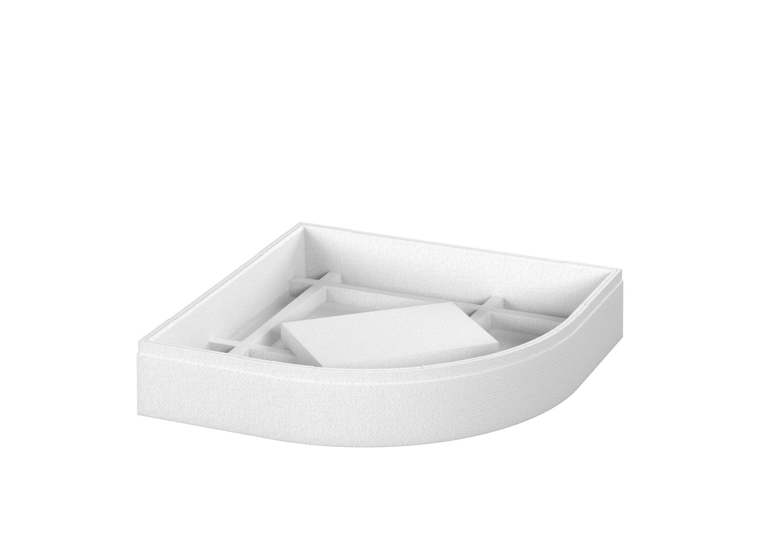 Poresta Duschwannenträger Zürich 278, für 800 x 800 x 45 mm, 1/4-Kreis, Höhe 130 mm