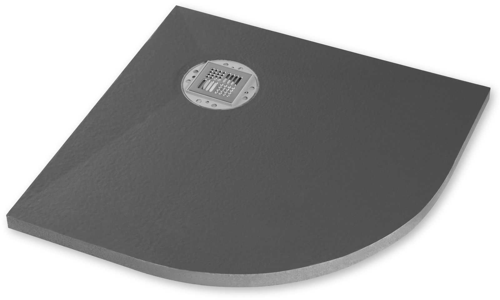 Poresta 1/4-Kreis-Duschfläche BF 95 1000 x 1000 x 35 mm, waagerechter Ablauf, dezentriert