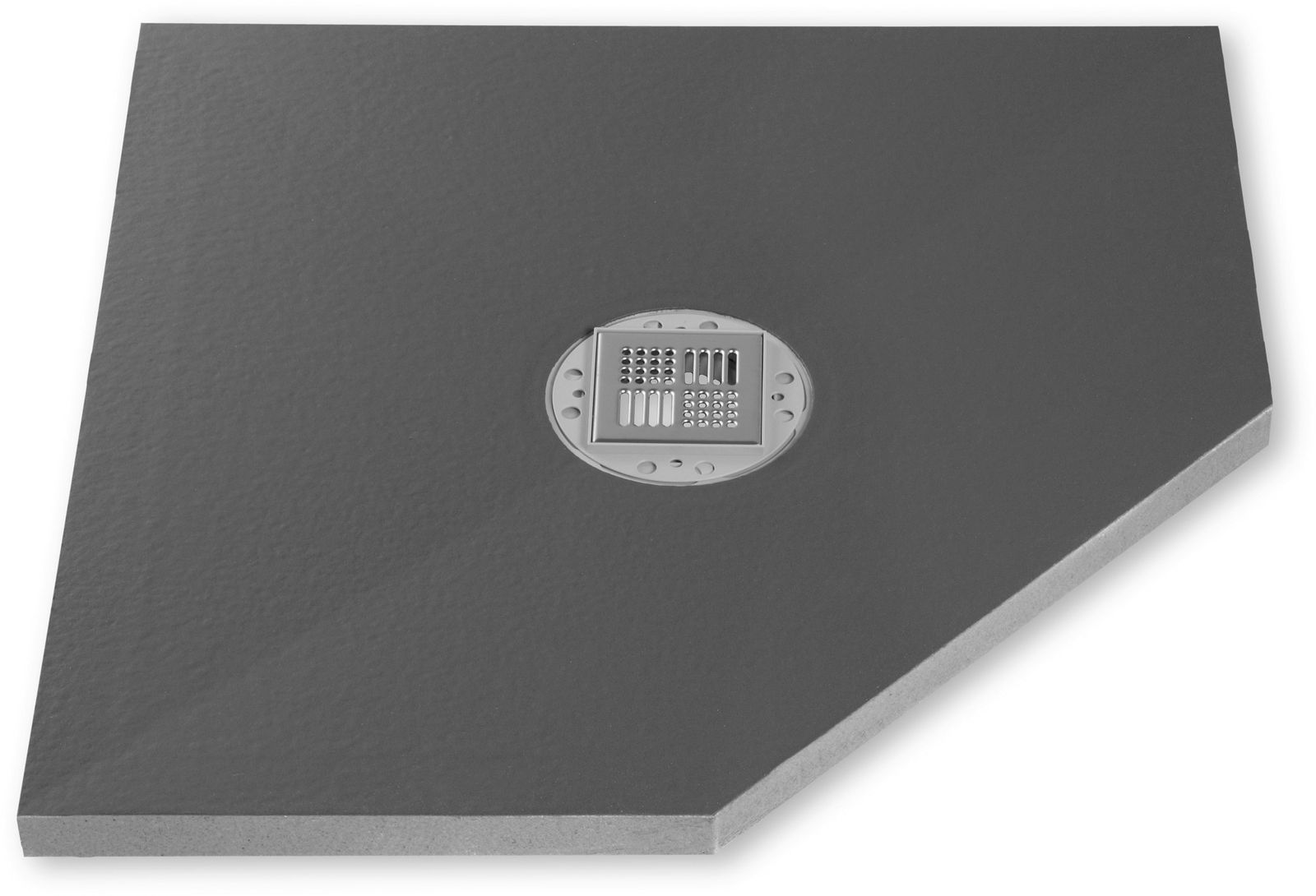 Poresta 5-Eck-Duschfläche BF KMK 900 x 900 x 45 mm, zentrierter Ablauf