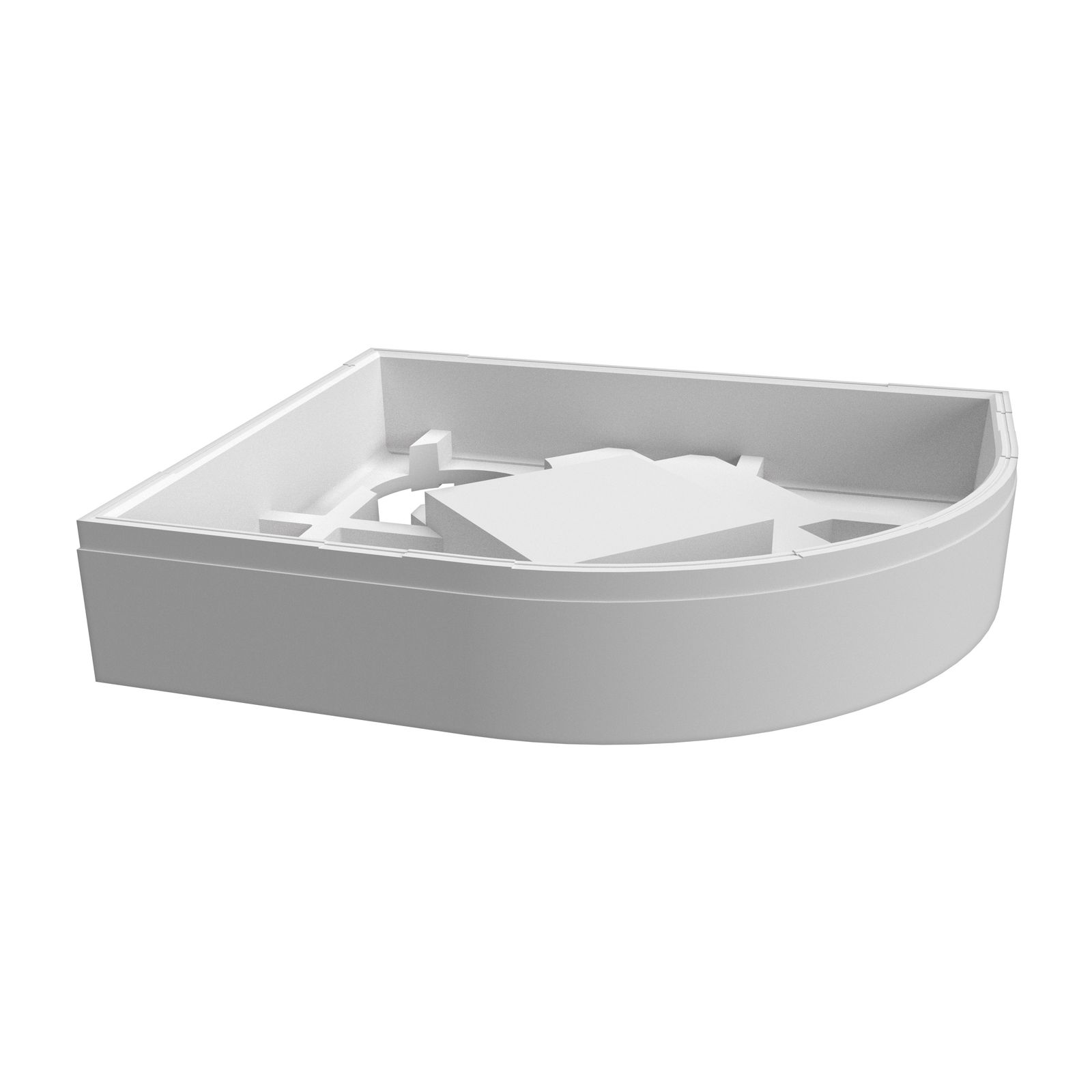 Poresta Duschwannenträger Expert Zirkon für 750 x 900 x 35 mm, 1/4-Kreis, Höhe 130 mm