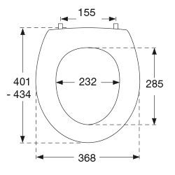 Pressalit WC-Sitz 3000 Univertikalscharnier UN3, Edelstahl, weiß, mit Deckel, Standard
