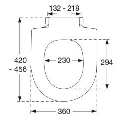 Pressalit WC-Sitz T Soft D weiß, mit Deckel, Absenkautomatik, Universalscharnier D15, Edelstahl