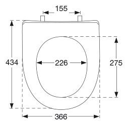 Pressalit WC-Sitz Objecta D Pro Festscharnier DF7, Edelstahl, weiß polygiene, mit Deckel, Standard