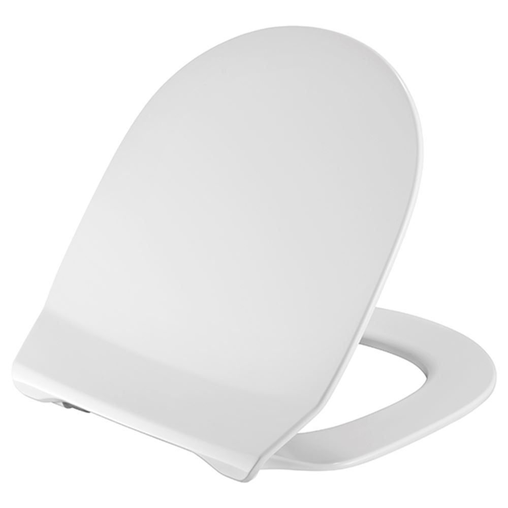 Pressalit WC-Sitz Connexion weiß (polygiene), mit Deckel, Absenkautomatik, Universalscharnier DE9, Kombi, Edelstahl