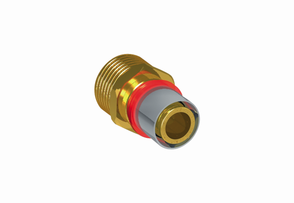 PURMO Pressübergang 16 mm, 1/2" AG, mit fixierten Presshülsen