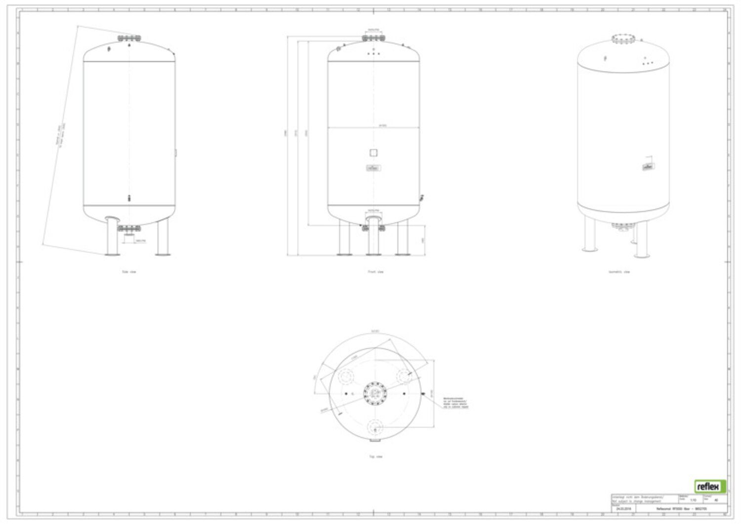 Reflex Folgegefäß Reflexomat RF 5000, 6 bar, 70 °C, DN 65/PN 6, grau