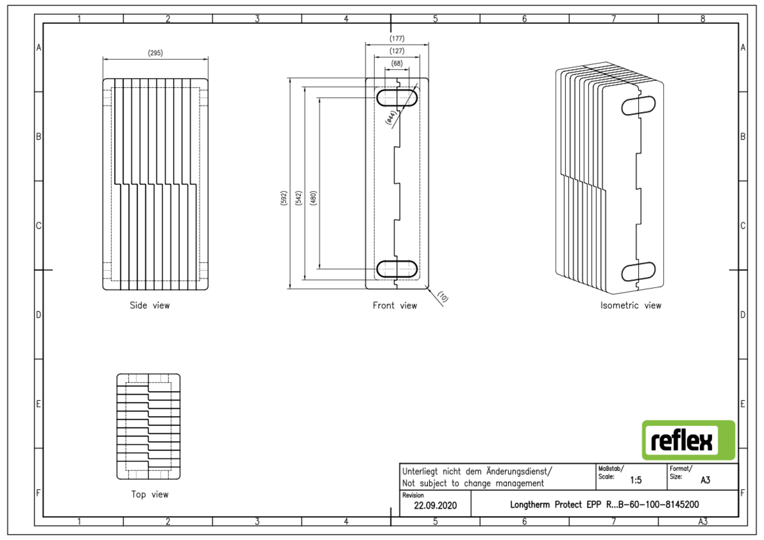 Reflex Wärmedämmung Longtherm Protect R_B-60-100, 25mm, EPP, schwarz