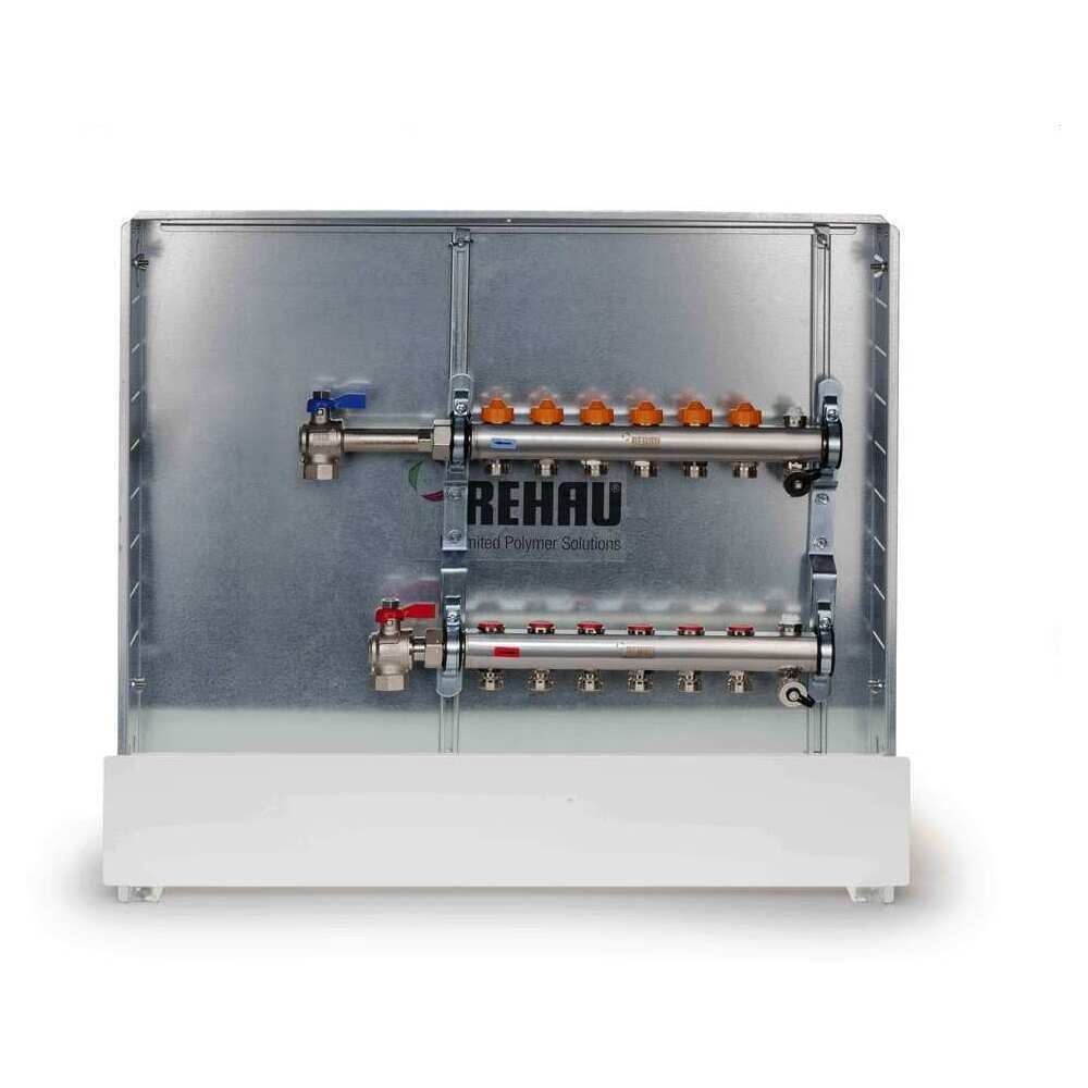 Rehau Eckkugelhahnset RAUTHERM Easyflow Unit UP 75 3-fach, links, vertikal