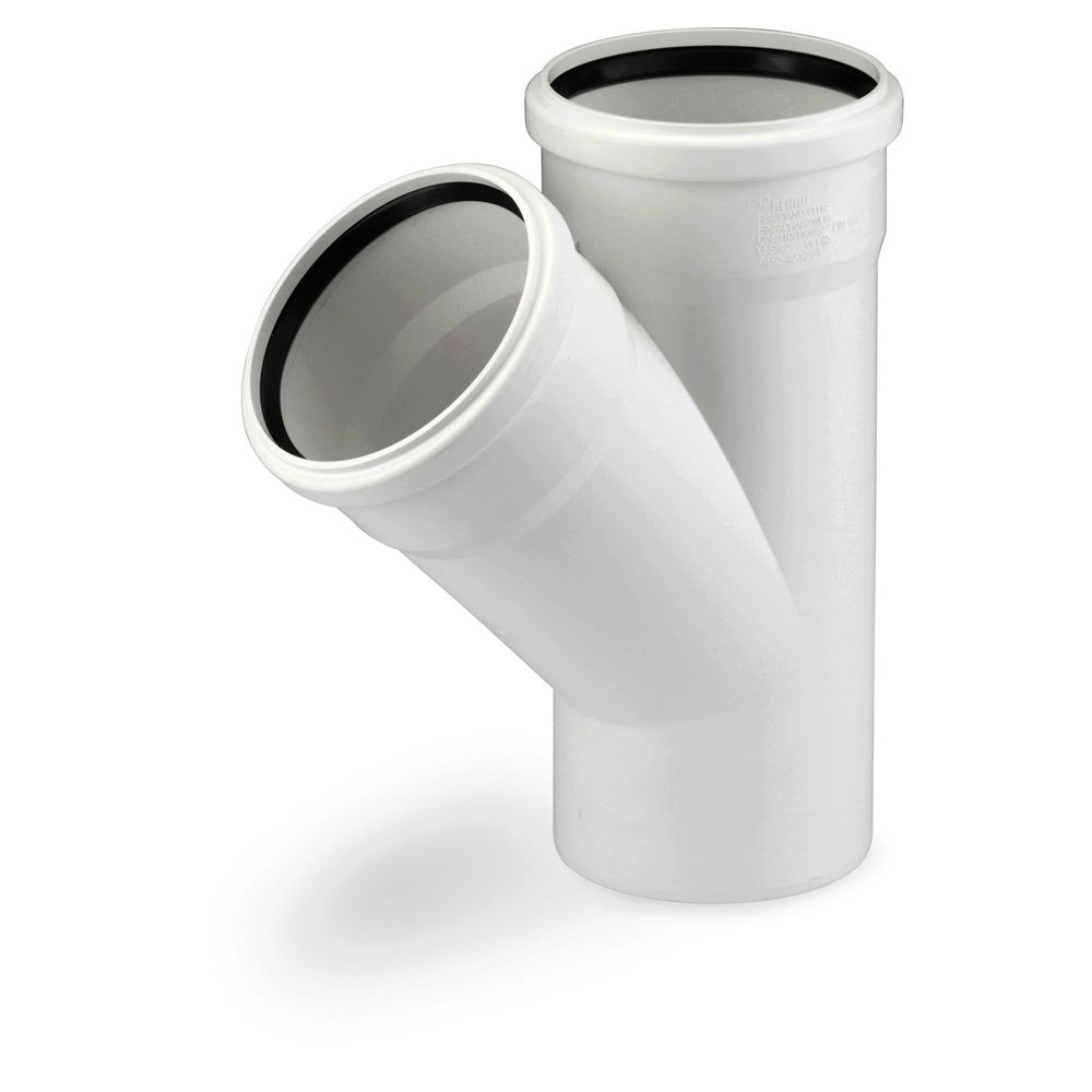 Rehau Einfachabzweig RAUPIANO PLUS DN 90/50, 45°, weiß