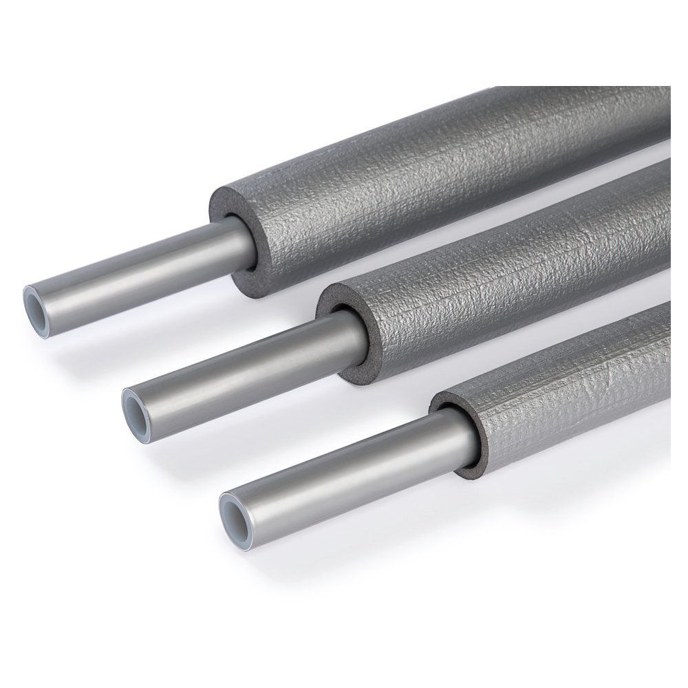 Rehau Universalrohr RAUTITAN flex silber RAL9006, 16 x 2,2 mm, rund, Dämmung 9mm, für Trinkwasser/Heizung