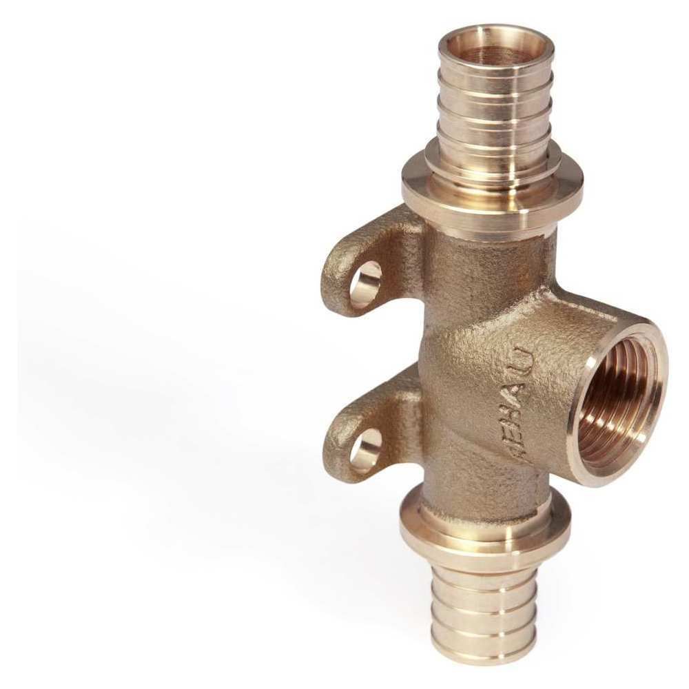 Rehau Wand-T-Stück RAUTITAN RX+ Rotguss, 20 x Rp 1/2 x 20 mm, mit Befestigungsmöglichkeit, für Trinkwasser/Heizung