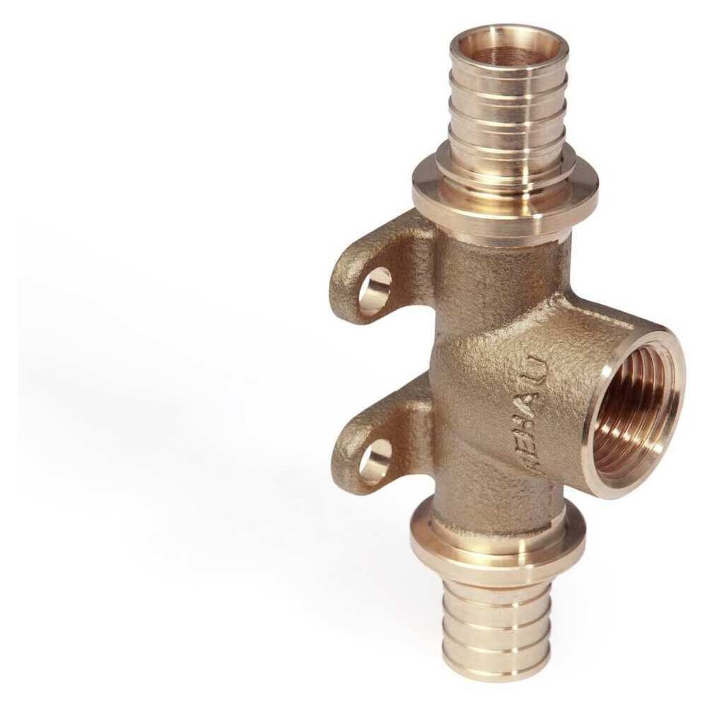 Rehau Wand-T-Stück RAUTITAN RX+ Rotguss, 20 x Rp 1/2 x 20 mm, mit Befestigungsmöglichkeit, für Trinkwasser/Heizung