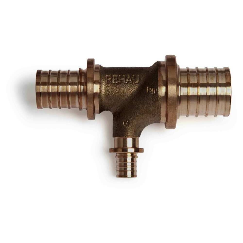 Rehau Bogen-T-Stück RAUTITAN RX Rotguss, 40 x 16 x 32 mm, für Trinkwasser/Heizung