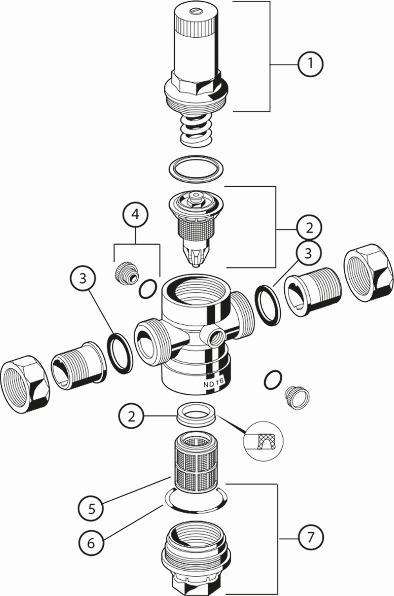 Resideo Druckminderer D06FH R 1 1/2, Siebtasse Messing, Hochdruckausführung