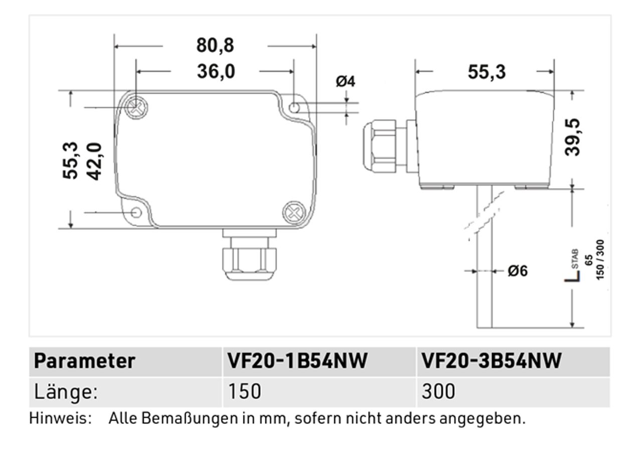 Resideo Luftkanal-/Tauchfühler VF 150 mm, ohne Tauchhülse