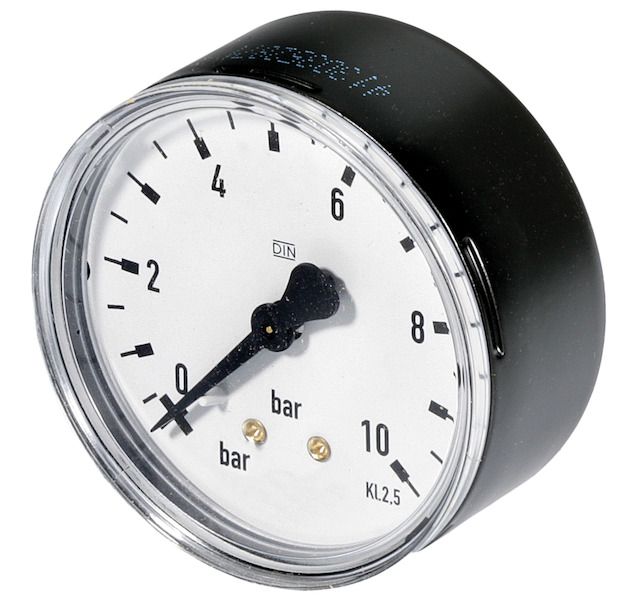 Resideo Manometer M07M Anschluss hinten G 1/4, 63mm, Teilung 0-10 bar