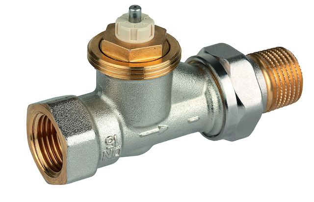 Resideo Thermostatventil SX 3/8", DIN-Durchgang, M 30x1,5, Messing, Rohranschluss Innengewinde