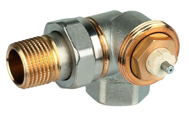 Resideo Thermostatventil SX 1/2", Winkel-Eck rechts, M 30x1,5, Messing, Rohranschluss Innengewinde