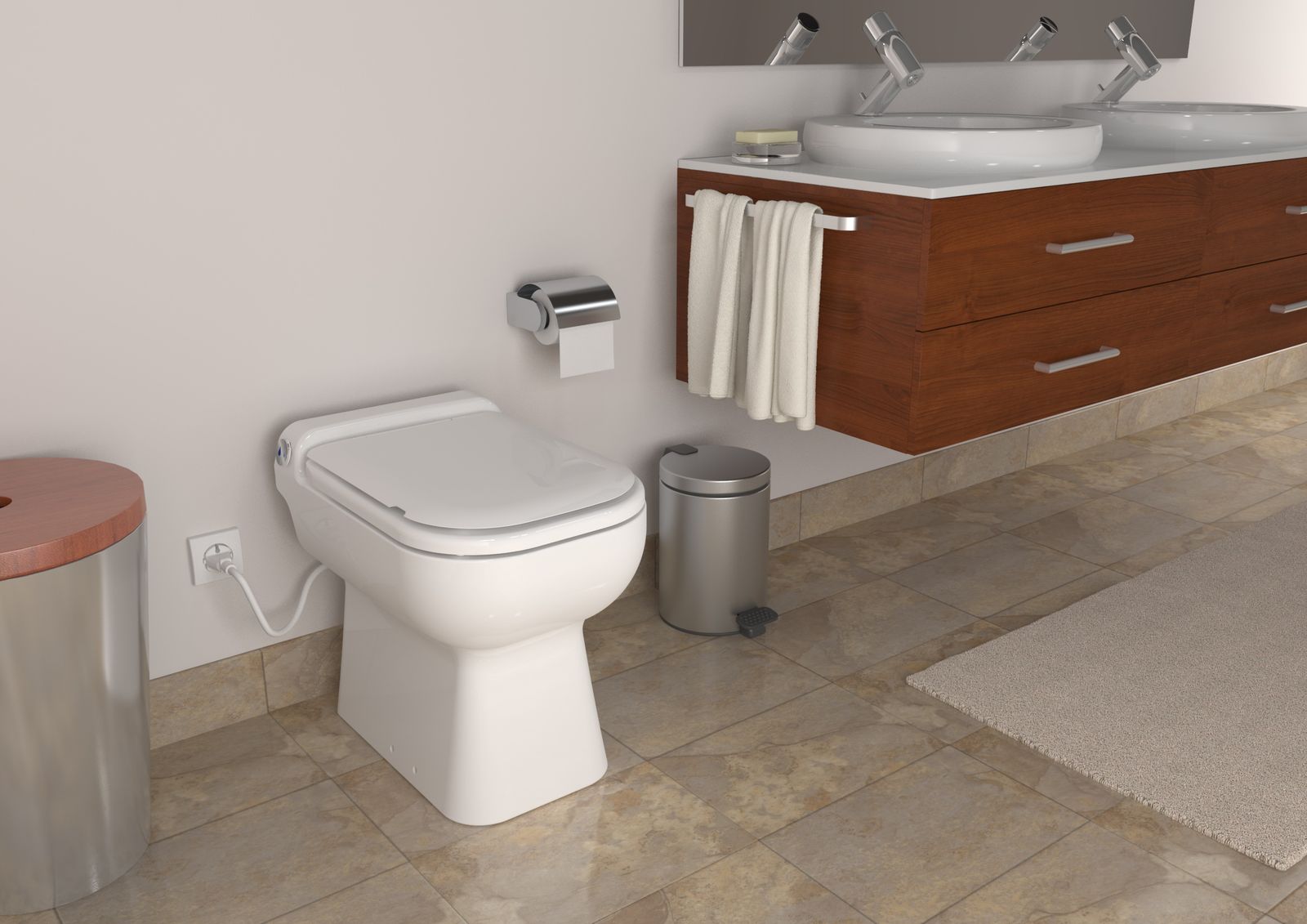 SFA Keramic-Stand-WC SaniCompact Luxe weiß, mit Kleinhebeanlage