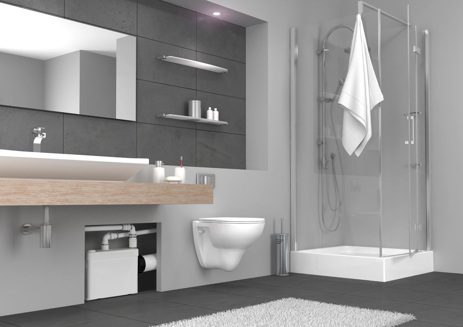 SFA Lomac Fäkalienhebeanlage Suverain 400VW zum Anschluss als Vorwandsystem, 4 m