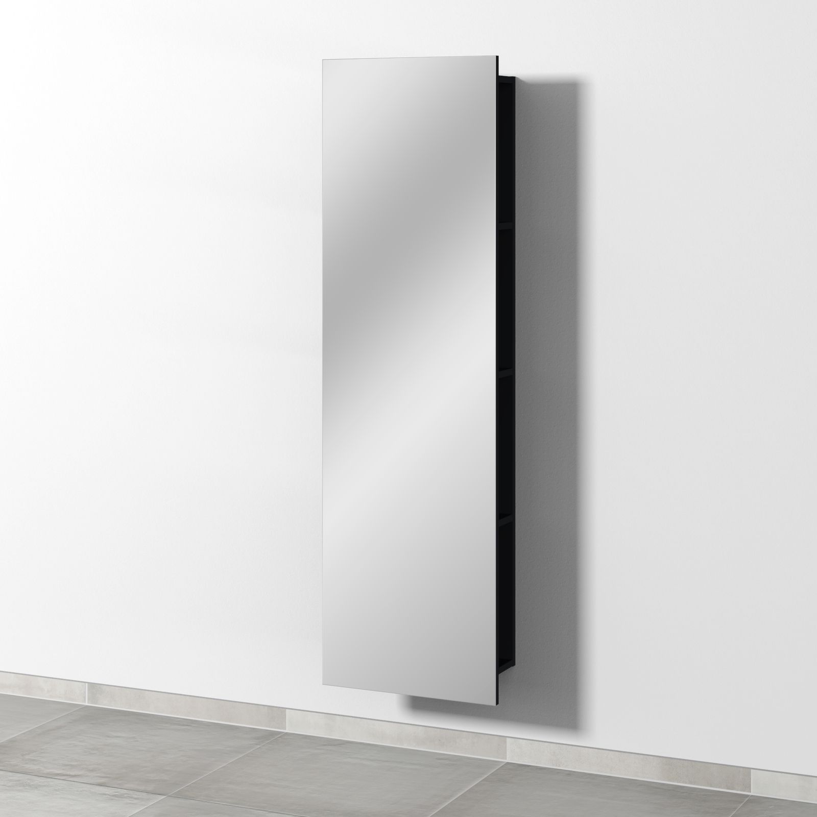 SA Spiegelregal 3way (BS190) 1500x450x222 Schwarz-Matt