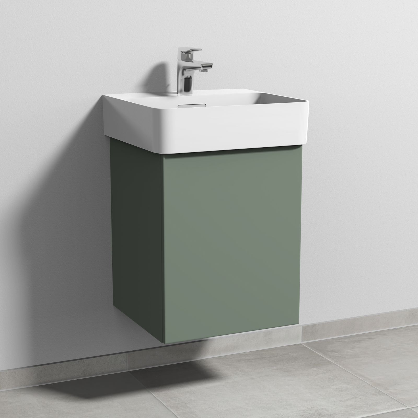 SA Waschtischunterbau Tür rechts 3way (SP820) 520x410x397 Soft-Green