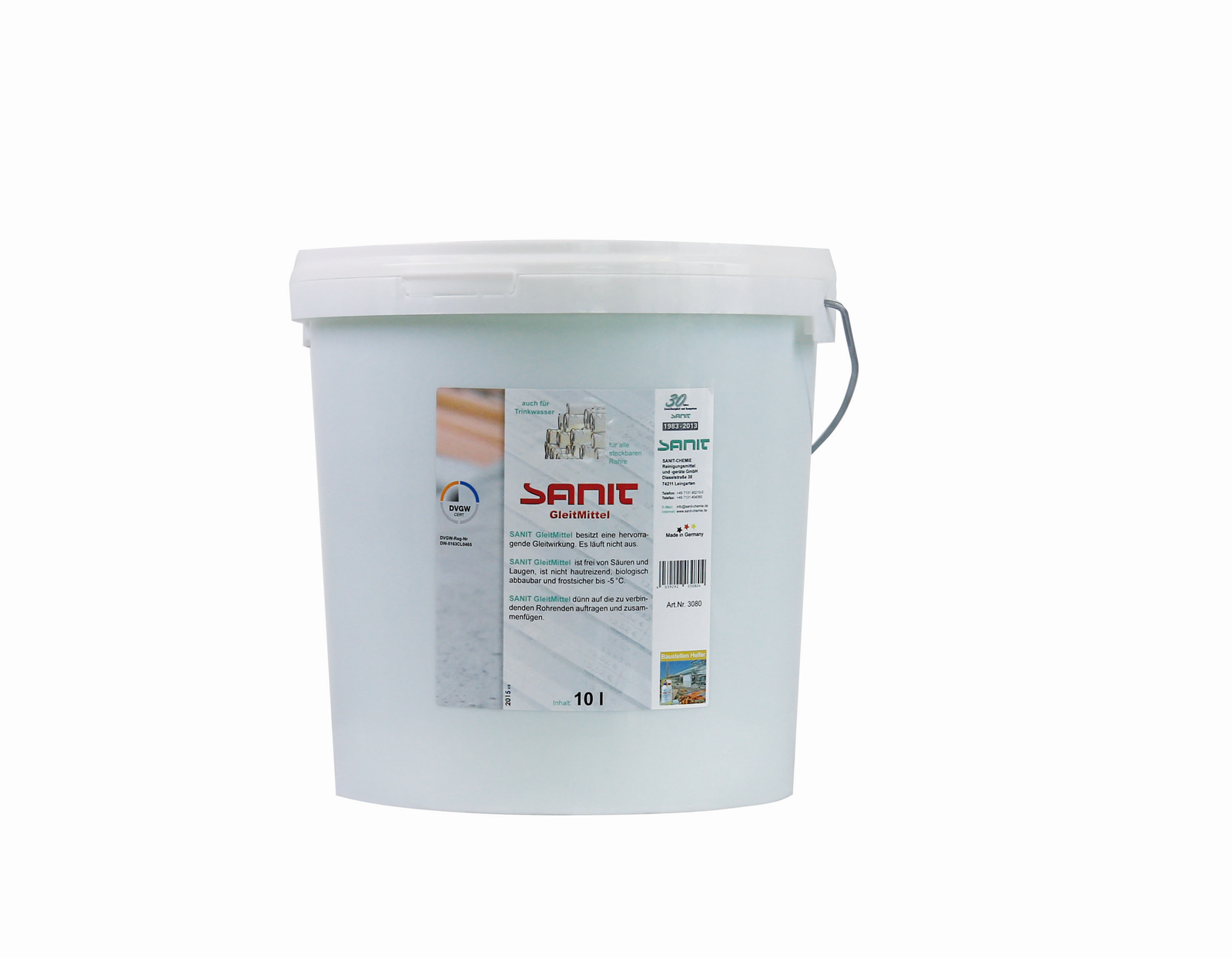 Sanit Gleitmittel 10 l Eimer, DVGW