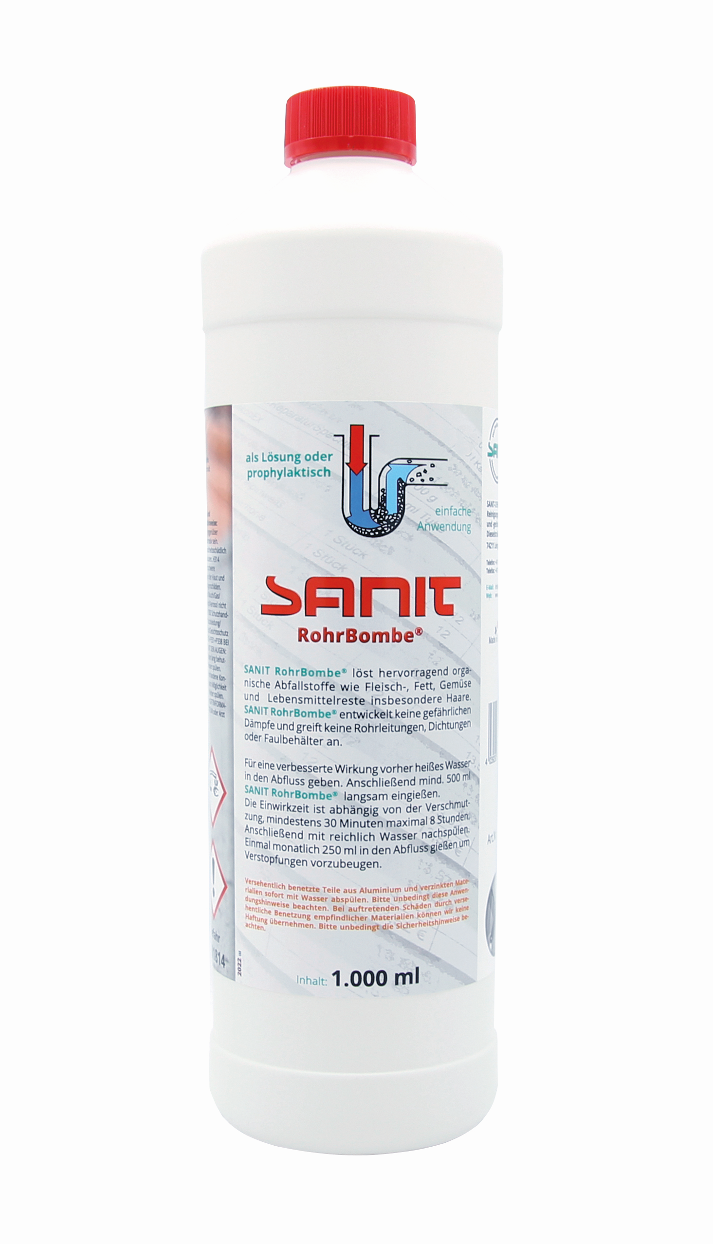 Sanit Rohrreiniger RohrBombe 1000 ml Flasche