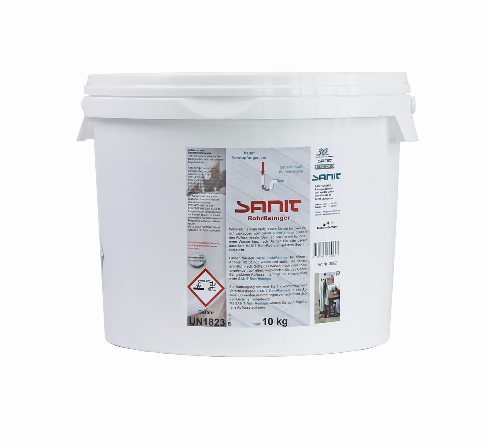 Sanit Rohrreiniger 10 kg Eimer, fest