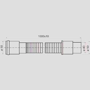 Sanit HT-Anschlussrohr DN 50 x 40/50 mm, 1000 mm, flexibel