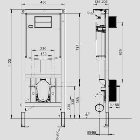 Sanit WC-Montageelement INEO PLUS 450S 1120/450 mm, mit Fresh Box Wandhalter