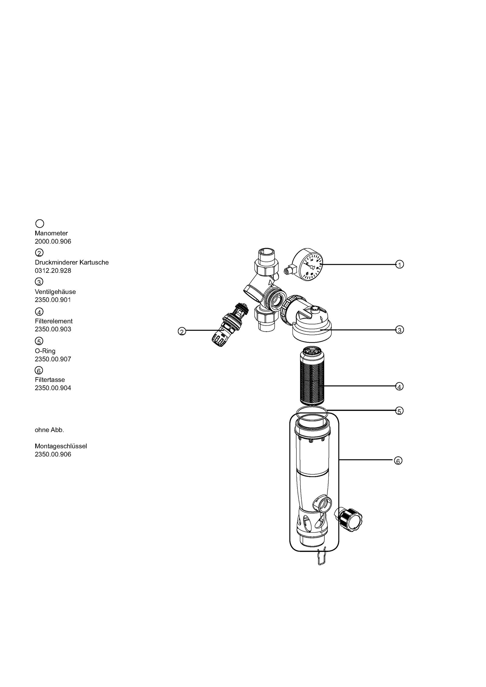 SYR Rückspülfilter DUO DFR 2314 DN 20, manuell, mit Druckminderer und Manometer